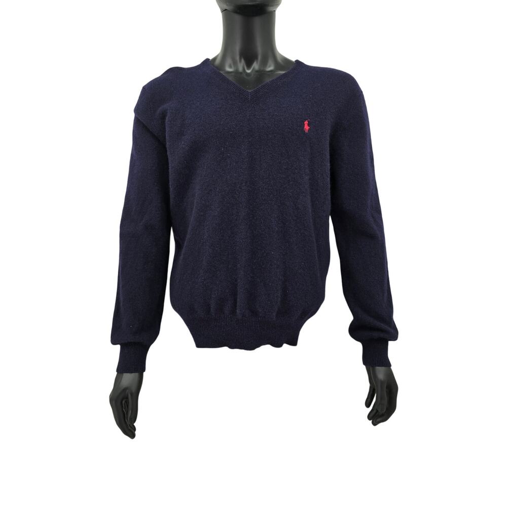 Polo Ralph Lauren Men's V-neck Pullover Sweater Navy Blue XL